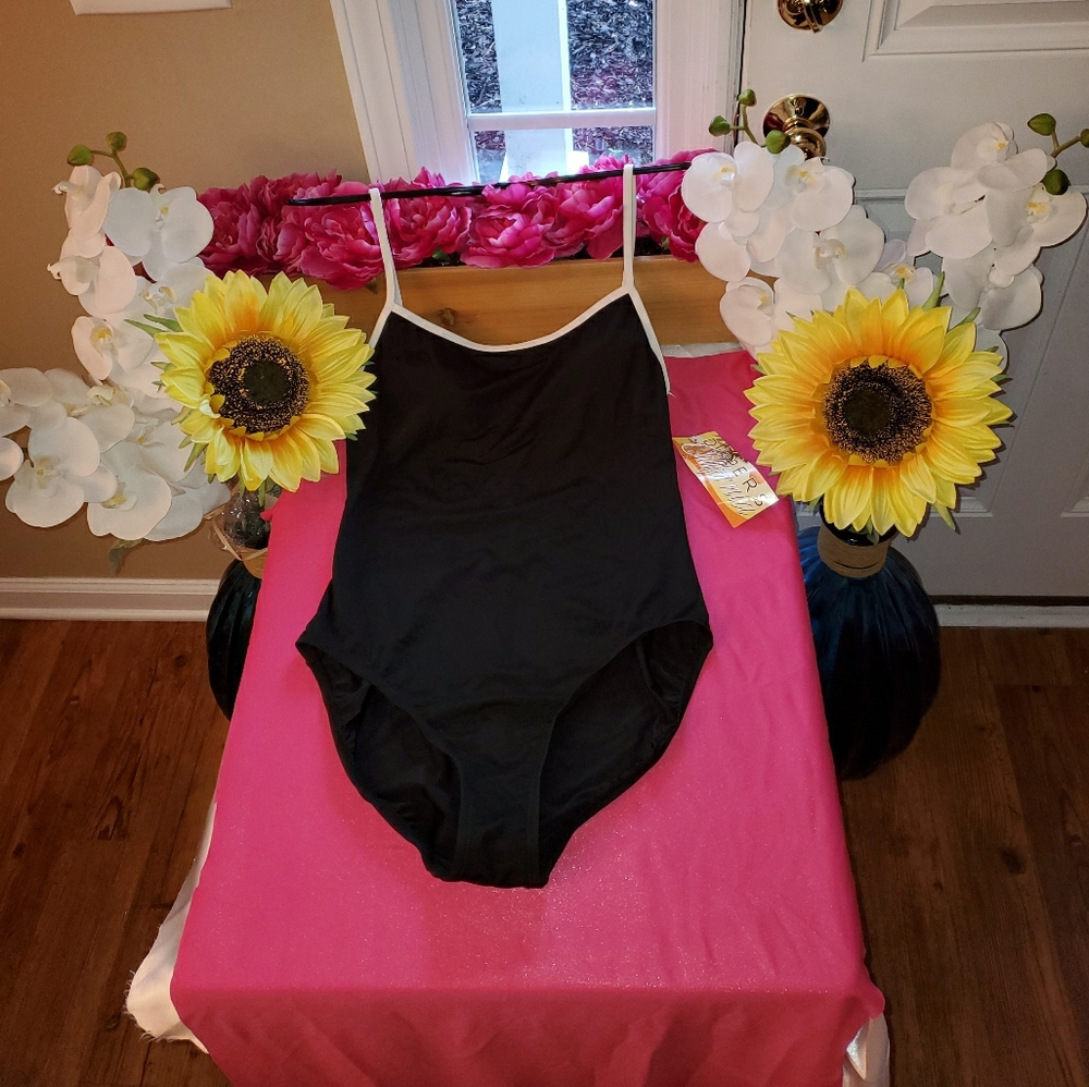 One pc black w/white trim